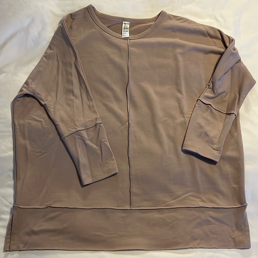 Spanx Dolman 3/4 Sleeve Top Oat Sz M